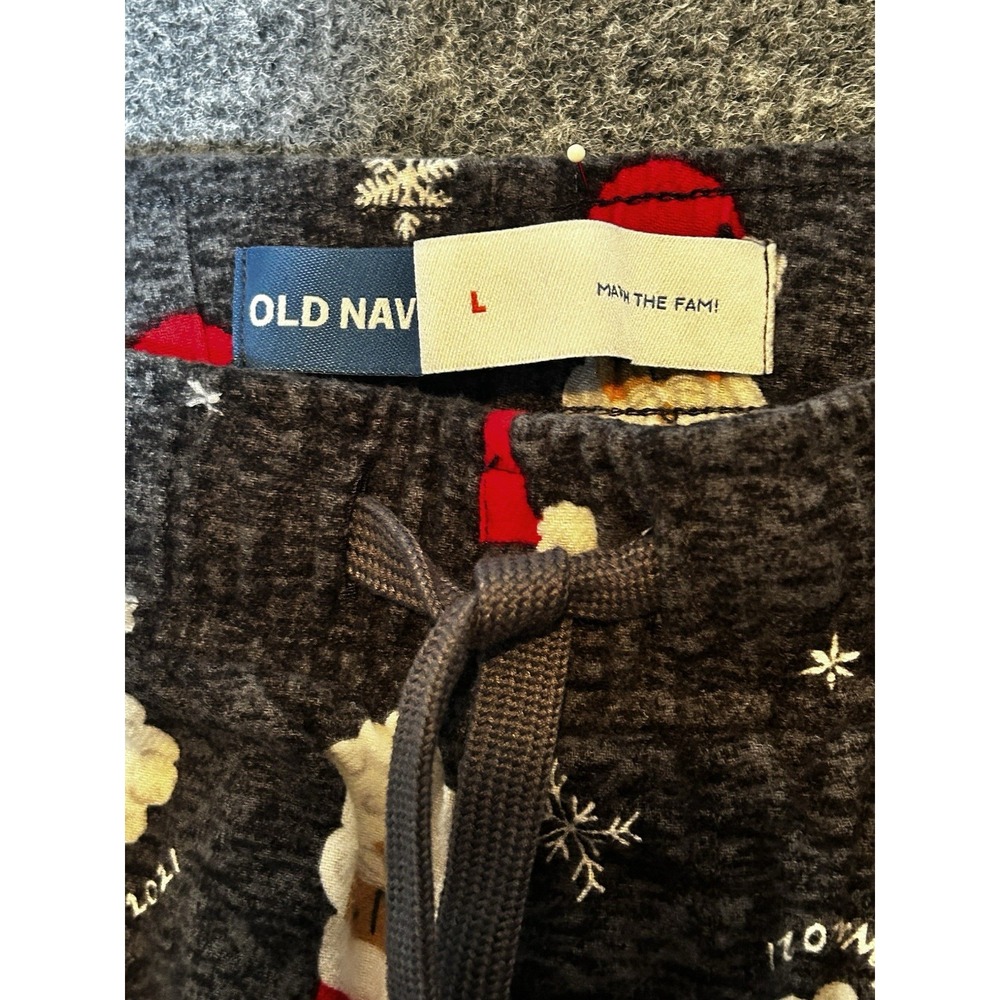 Old Navy Men's Santa Claus Christmas Winter Flannel Pajama Pants Sleep Lounge L - Picture 2 of 7